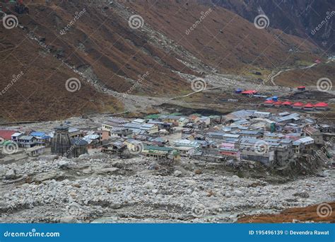 Kedarnath Temple Aerial View Stock Image - Image of close, ganga: 195496139