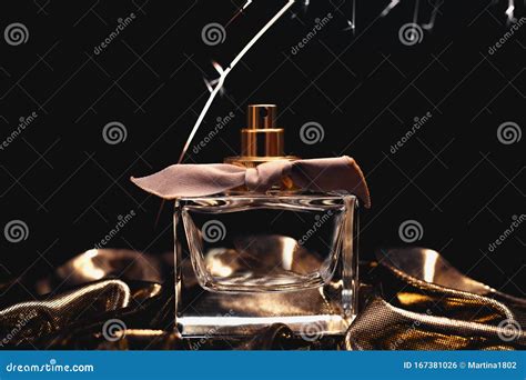 Perfume Bottle on Dark Background Stock Photo - Image of aroma, fragrance: 167381026