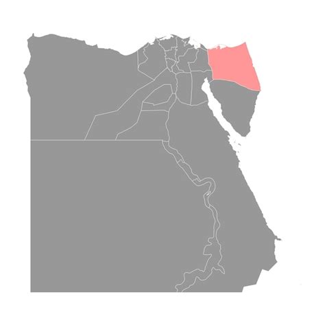 Premium Vector | North sinai governorate map administrative division of egypt vector illustration