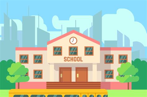 School building vector flat concept By Microvector | TheHungryJPEG