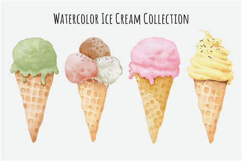 Watercolor Ice Cream Collection 2658255 Vector Art at Vecteezy