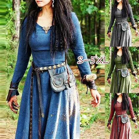 Viking Shirt Costumes For Women Adult Medieval Cosplay Gothic Viking Vintage Viking Halloween ...