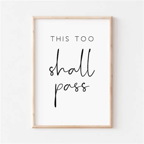 This Too Shall Pass Printable. Quote Print. Inspirational | Etsy