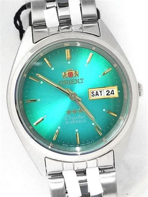 Orient Automatic Watch with Green Dial and Stainless Steel Bracelet # ...