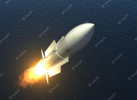 Premium Photo | Missile Launch On The High Seas