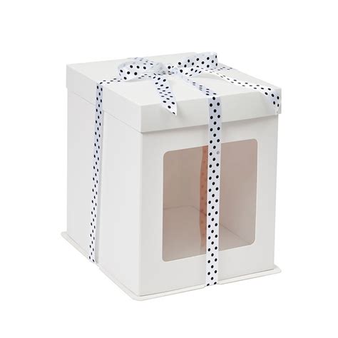 Cake Craft Company Matt White Tall Stylish Cake Box with Window - Boards & Boxes from Cake Craft ...