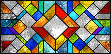 Stained glass window. Abstract colorful stained-glass background. Art ...