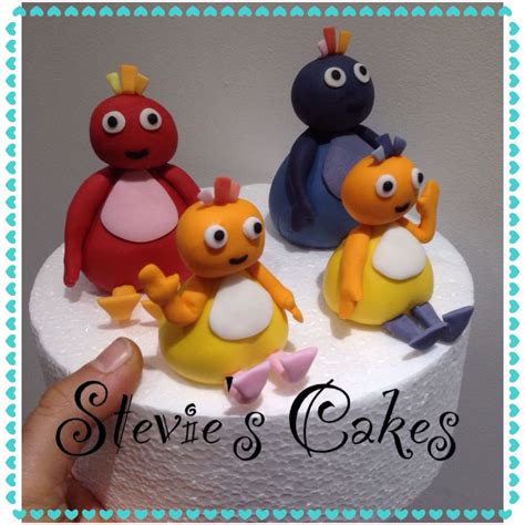 The Twirlywoos cake toppers. All hand made with modelling paste gum ...