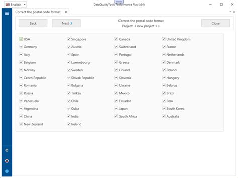 Correct the postal code format