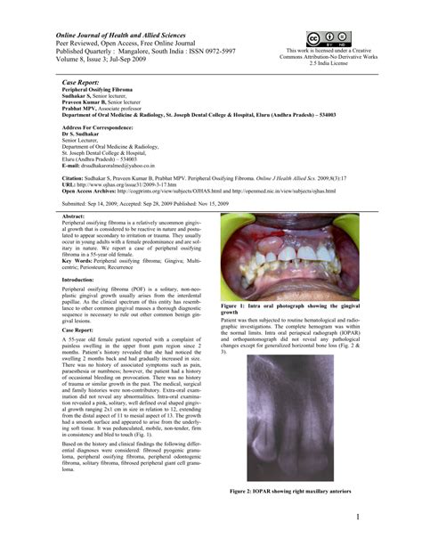 (PDF) Peripheral Ossifying Fibroma