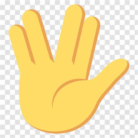 Spock Vulcan Salute Emoji The Finger - Middle Transparent PNG