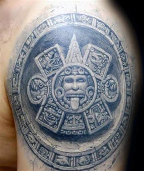 40 Mayan Calendar Tattoo Designs For Men - Tzolkin Ink Ideas