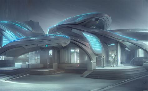 prompthunt: Futuristic police station. By Frank Lloyd Wright, concept ...