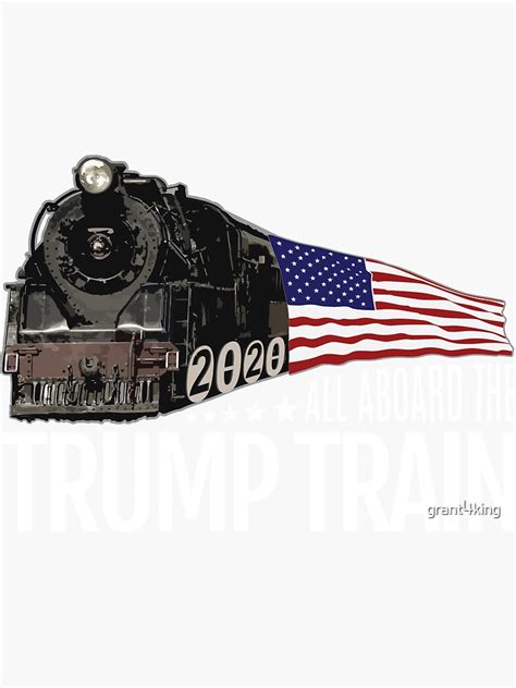 "All Aboard the Trump Train 2020 American Flag print" Sticker by grant4king | Redbubble