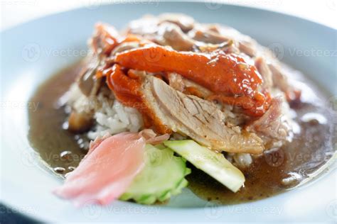 Red roasted duck on steamed rice 756630 Stock Photo at Vecteezy