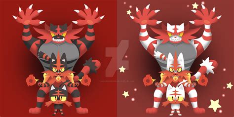 Litten Evolution + Shiny by Mockingbyrd on DeviantArt