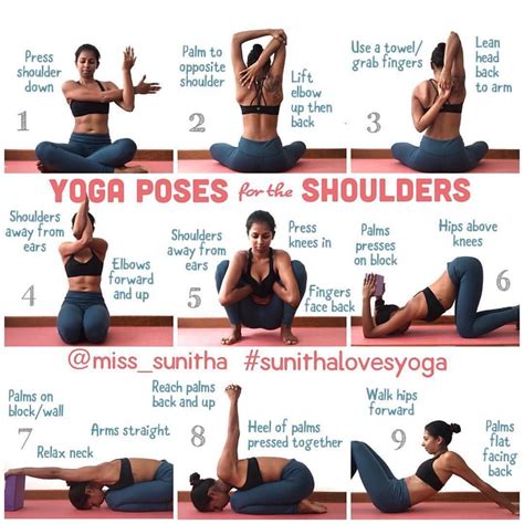 “Yoga poses for the shoulders! . Sitting in front of a desk, computer or laptop all day, we don ...