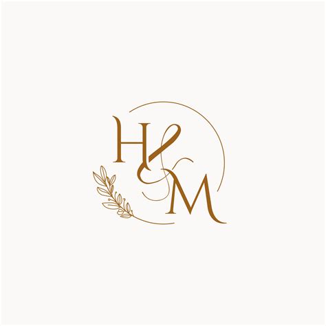 HM initial wedding monogram logo 10254314 Vector Art at Vecteezy