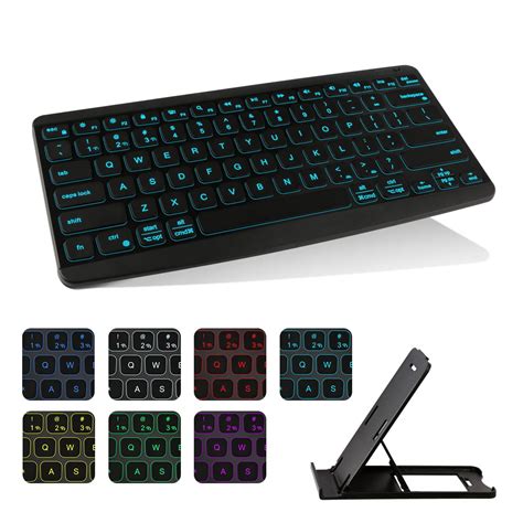 Ultra Slim Backlit Wireless Keyboard Bluetooth Keyboard, Support up to ...