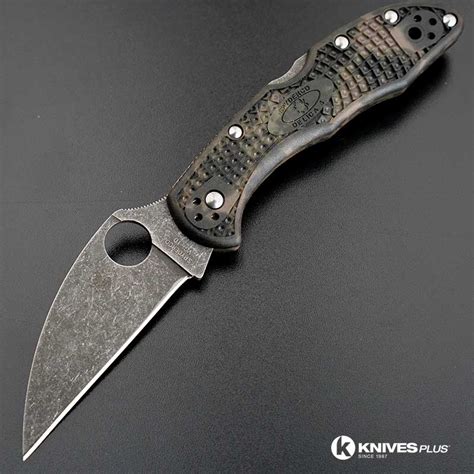 MODIFIED Spyderco Delica 4 - Wharncliffe - Acid Wash - Zome Handle