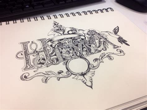 Typography - Name plate on Behance