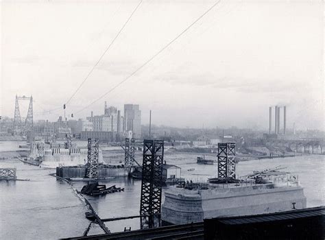 This photo shows the construction of 3rd Avenue Bridge in November, 1914. Minneapolis St Paul ...