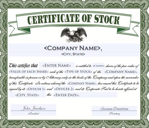 FREE 6+ Sample Stock Certificate Templates in Google Docs | MS Word ...