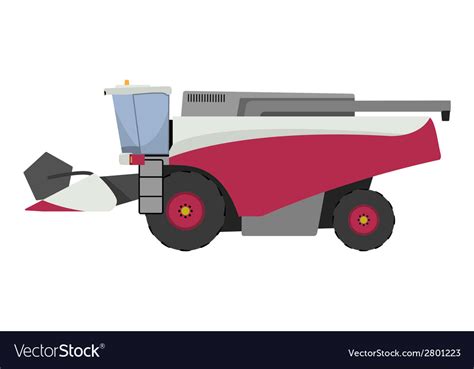 Modern red combine harvester Royalty Free Vector Image