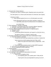 Midterm 2 Study Guide: Phylogeny vs Cladogram - Midterm 2 Study Guide: Hox Genes 1 Homeotic Hox ...