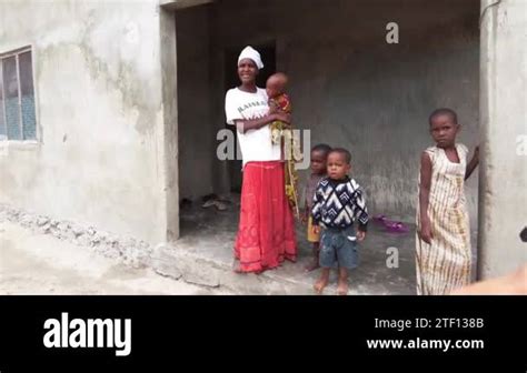 Local African Hungry Family in a Poor Village near Slum House, Zanzibar ...