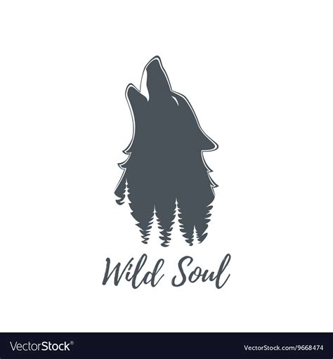 Wolf howling logo template Royalty Free Vector Image