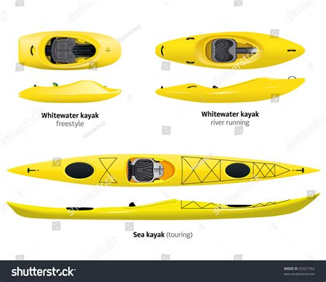 Different Types Of Kayaks Stock Vector 93327352 : Shutterstock