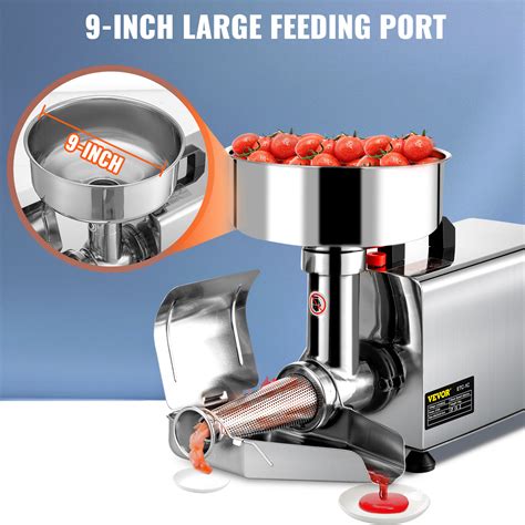 VEVOR 110V Electric Tomato Strainer 370W Commercial Grade Tomato Milling Machine Stainless Steel ...