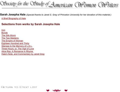 Sarah Josepha Hale: Biography and Selected Writings Primary for 9th - 10th Grade | Lesson Planet