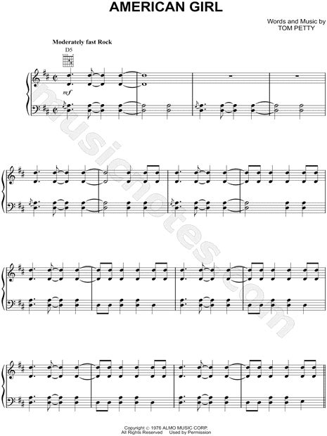 Tom Petty American Girl Chords - Sheet and Chords Collection