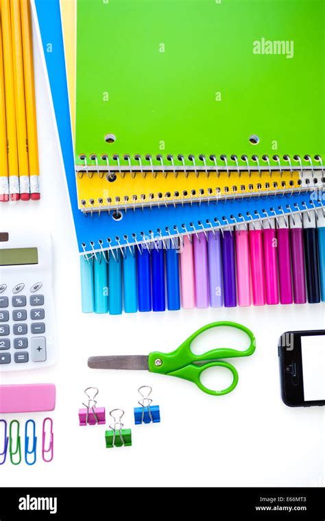 New school supplies prepared for new school year Stock Photo - Alamy