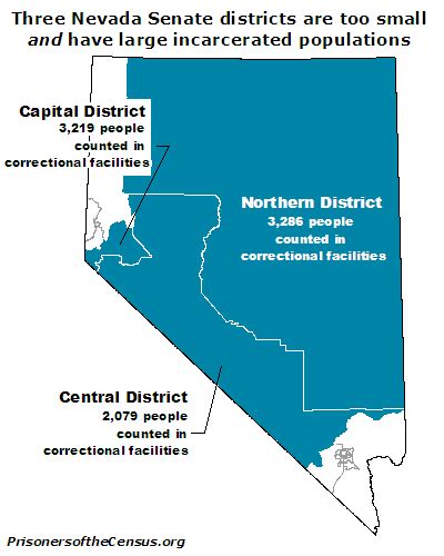 Three Nevada Senate districts are too small and have large... | Prison ...