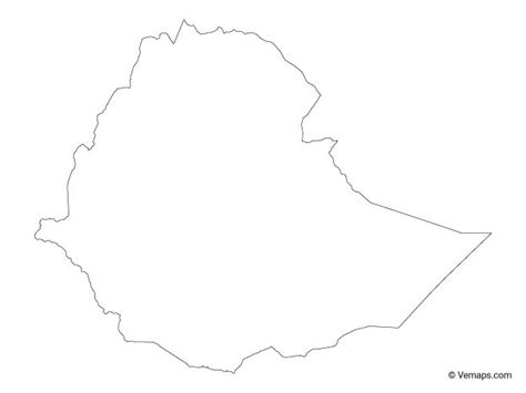 Outline Map of Ethiopia | Free Vector Maps | Vector free, Map vector ...