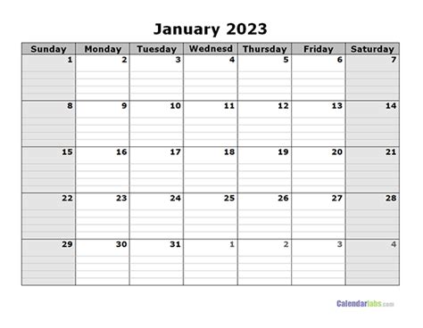 2023 Free Blank Calendar - Free Printable Templates