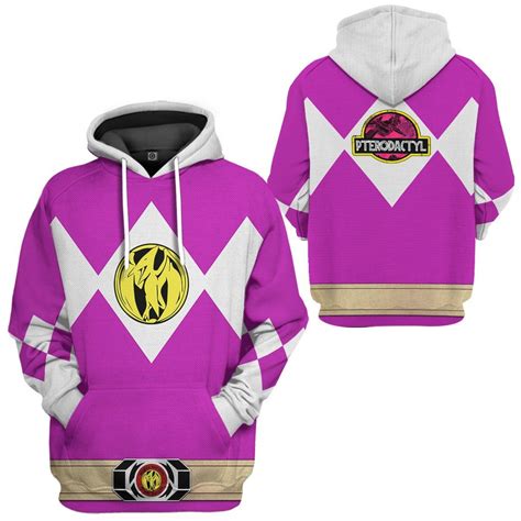 Mighty Morphin Power Ranger Pink Costume Hoodie Sweatshirt T-Shirt Sweatpants Tracksuit ...