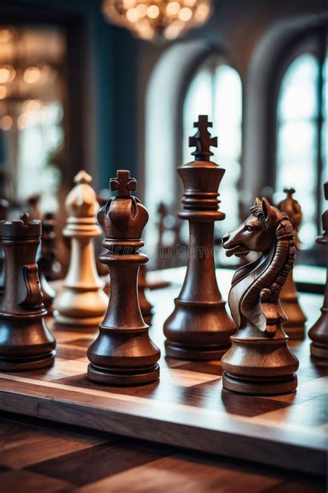 Chess Board with Chess Pieces Stock Photo - Image of pieces, generative ...