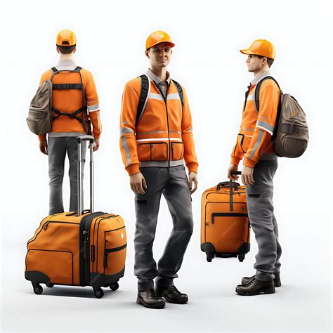 Premium Photo | 3D of Baggage Handler Uniform With Company Logo ...