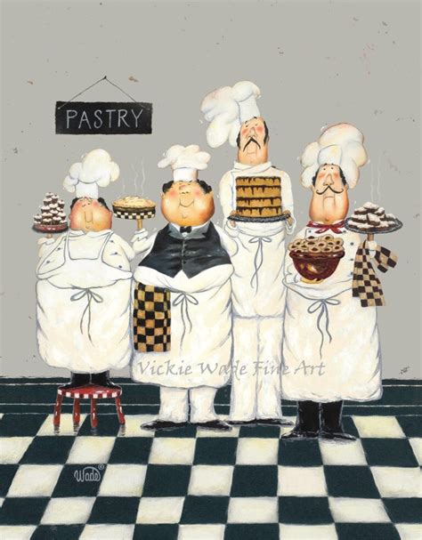 Fat Chefs Art Print chef paintings art kitchen art wall