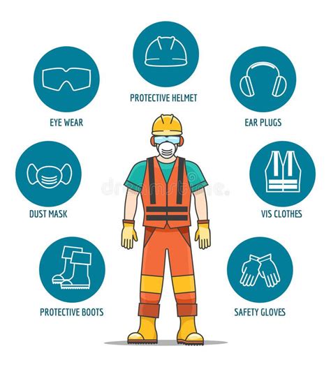 Protective and Safety Equipment. Or ppe vector illustration. Helmet and ...