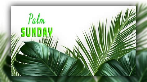 Premium PSD | Palm sunday with cross jesus