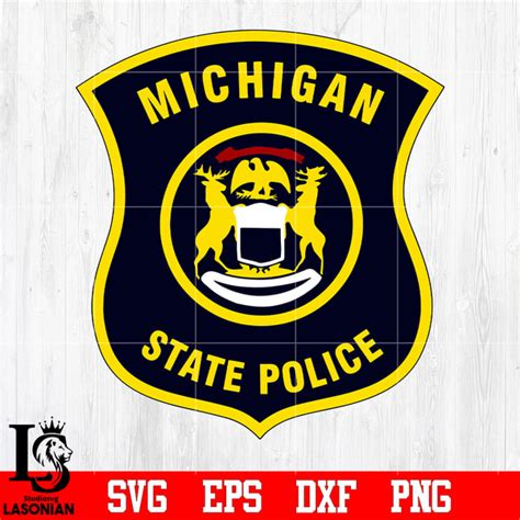 Badge Michigan state police svg eps dxf png file, Digital do | Inspire Uplift