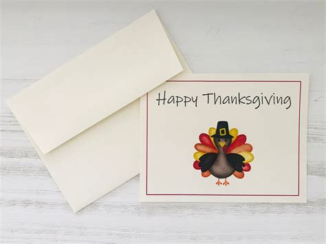 Thanksgiving Turkey Greeting Cards Set of 10 Happy | Etsy