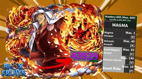 *THE STRONGEST FRUIT??* 600/Max Mastery Magma Awakening Showcase ...