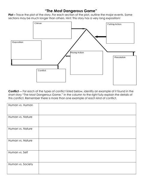 Plot Development Worksheet 7th Grade