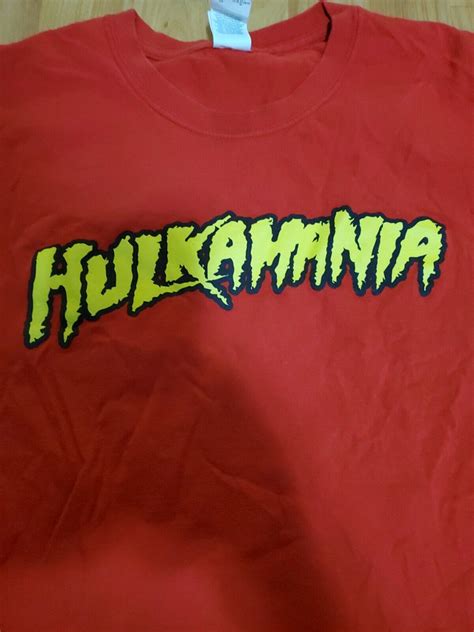 Hulkamania Red Yellow Logo Gildan Heavy Cotton Tear A… - Gem